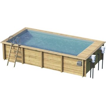 Piscine Bois URBAINE 6.53x3.53 H1.33 Volet+ Coffre