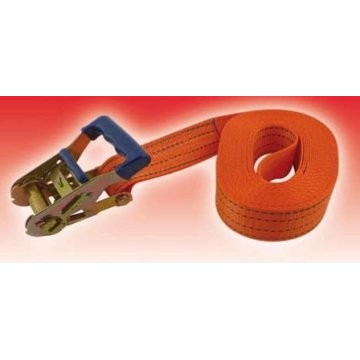 Sangle PE cliquet jaune rouge 25mmx5m 800kg