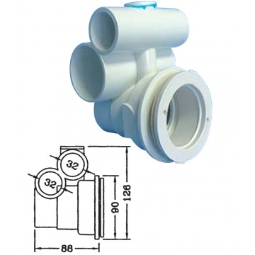 Corps de Buse jet Balnéo Orientable Air/Eau Ø32/32