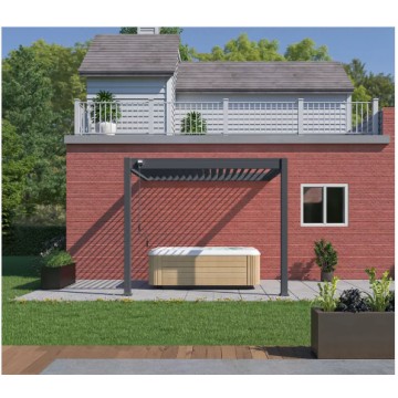 Pergola BIOCLIMATIQUE adosse OMBREA 3X3 anthracit